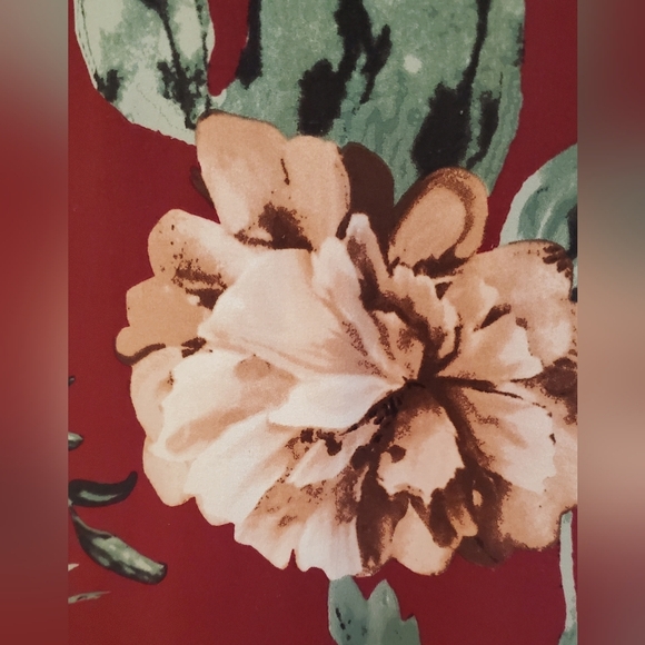 Fortune+Ivory Irene Faux Wrap Brushed Knit Red Floral V-Neck Maxi Dress Size L - Picture 4 of 7